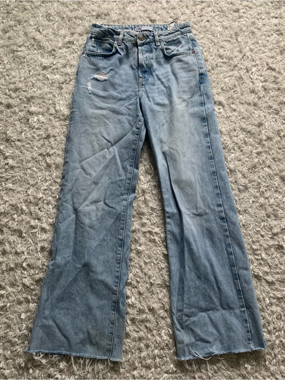 Zara Blue Straight Leg Jeans Sz 4